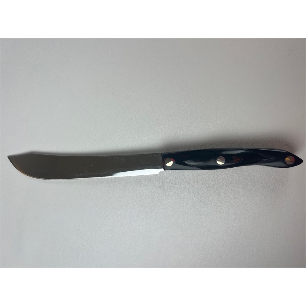 Cutco 1722 Butcher Knife 8 inch Blade Black Handle Made in USA Kitchen Tool